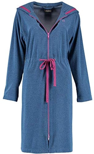 Cawö Bademäntel Damen Kurzmantel mit Kapuze Active 821 blau-Melange-Beere - 18
