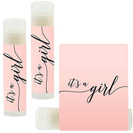 Andaz Press Blush Pink Rose Elegant Party Baby Shower, Lip Balm Chapstick Favors, It'S A Girl!, 12-Pack, Baby Shower Sip And See Baby Shower Lip Balm Baby Shower Favors For Girls Its A Girl Chapstick
