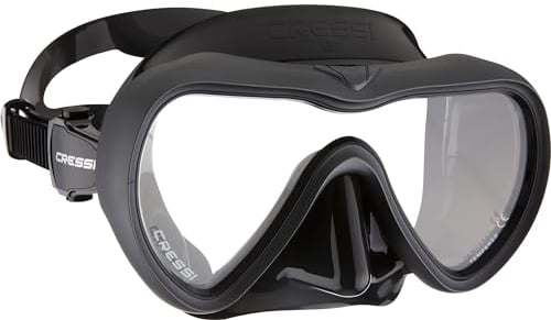 Cressi Unisex-Adult A1 Mask Lens Antifog Anti-Fog Wide View Eintauch-Tauch-und Freitauchmaske, Schwarz/Graphit/Klar Linse, Einheitsgröße