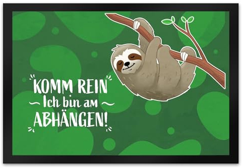 trendaffe - Komm rein ich Bin am Abhängen Fußmatte mit süßem Faultier