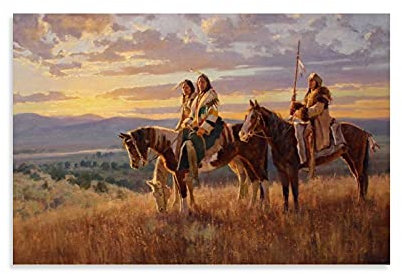 KKMM Kunst-Poster, dekoratives Gemälde, Indianer, Leinwand-Kunst-Poster und Wand-Kunstdruck, modernes Familienschlafzimmer, 60 x 90 cm