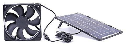 Demiawaking Ventola con Pannello Solare da Esterno Ventilatore di Scarico del Pannello Solare USB Estrattore d'aria Mini Ventilatore Portatile per Animali Domestici, Pollaio,Serra, RV (10W 12V)