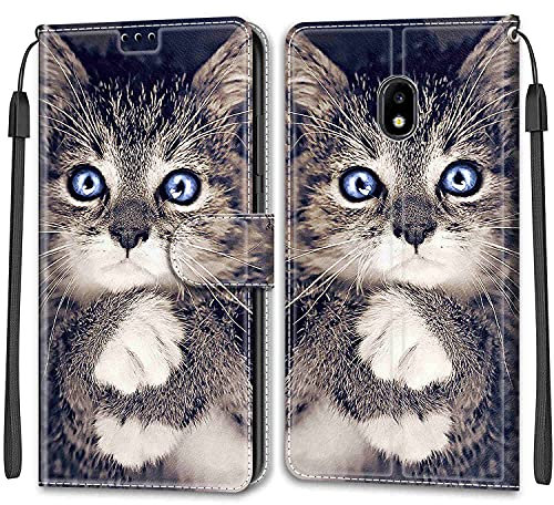 Feyten Kompatibel mit Samsung Galaxy J3 2017/J330 Hülle, Handyhülle Samsung J3 2017/J330, Galaxy J3 2017/J330 Schutzhülle Wallet Leder Klappbar Magnet Klapphülle Flip Case Cover (Kat 1)