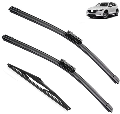 Juego de escobillas limpiaparabrisas compatible con Mazda CX5 CX-5 CX 5 KF MK2 Parabrisas trasero delantero Ventana de limpiaparabrisas 2017 2018 2019 2020 2021 2022 2023(Front Rear,RHD)