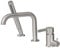 SHANFO 3 Loch Wannenrandarmatur, 3 Loch Badewannenarmatur mit 360°Drehbar Auslauf, Einzelgriff Wannenarmatur mit Handbrause, 3 Loch Armatur für Badewanne, Gebürstet, 11Y2OK