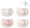 Suavinex, 4er-Set, Schnuller für Babys von 0-6 Monaten, Neugeborene, Schnuller mit Physiologischem Sauger SX Pro aus Silikon, Symmetrisch, Superweich und Flexibel, Dreams Pink, 4 Stück