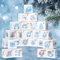 BETESSIN Adventskalender zum Befüllen Boxen - 24 Adventskalender Boxen 7x7x7cm - Weihnachtskalender zum Befüllen - Kleine Schachteln für Adventskalender Selber Befüllen (Weiß-Blau)
