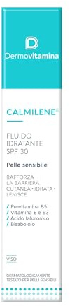 Dermovitamina Calmilene Feuchtigkeitsspendendes Fluid LSF 30 – Gesichtscreme – mit Sonnenschutz LSF 30 – für empfindliche Haut – kein weißer Patina-Effekt – mit Hyaluornsäure – 40 ml