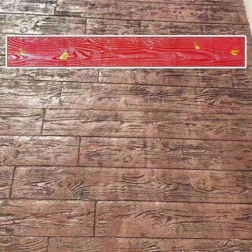 Kanduo Sellos de hormigón Mat Molde de impresión de hormigón con textura de madera, molde de estampado de patrón de textura de madera de hormigón, molde de impresión de acera de madera Esteras de gofr