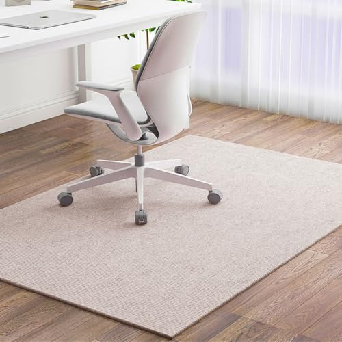 Odot Alfombra para Silla de Escritorio Grande, Alfombra Protectora Suelo Silla Ruedas Antideslizante Gaming, Tapete de Protección de Oficina, para Parqué, Suelos Duros (Beige,90x120cm)