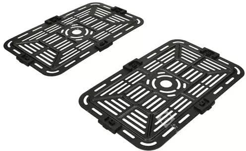 Air Fryer x2 Pack of Replacement Air Fryer Grill Pan Crisping Plates for Dual Air Fryers, Black (145mm x 240mm)