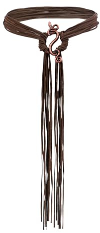 FakeFace Damen Mittelalter Gürtel Accessoire Troll Kreuz Belt Seil Wikinger Gürtel Nordische Hexen-Seil Langer Renaissance Taillengürtel Bindegürtel für Frauen (Braun)