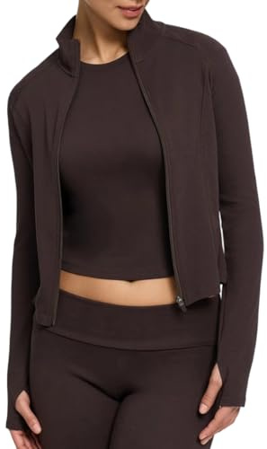CFab Sweatjacke Damen Baumwolle Figurbetont mit Reißverschluss | Figurbetonte Sweatjacke aus Baumwolle mit Stretch, Stehkragen und langem Reißverschluss für Alltag und Freizeit