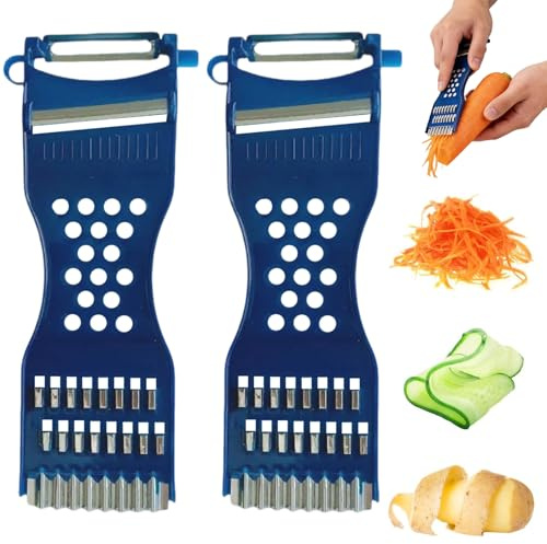 Cucina Multifunzione Frutta Verdura Grattugia 6 in 1 | Taglia Verdure Portatile da Cucina, Affettatrice Pelapatate Trituratore da Parrucchiere per Verdure Carota, Patate