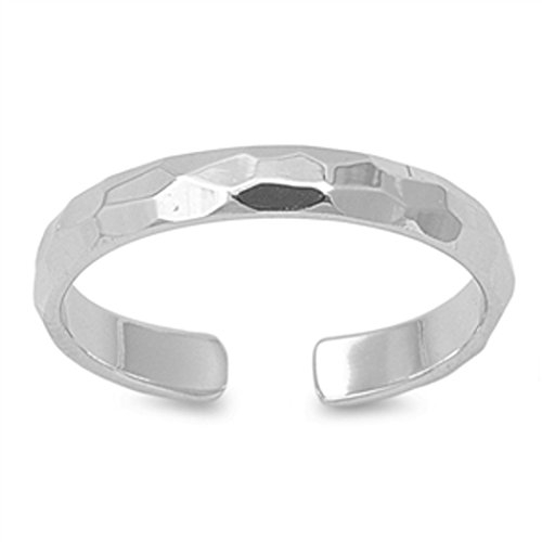Zehenring aus 925 Sterling Silber als Fußschmuck oder Fingerring für Damen, Herren und Kinder, offener Midi Ring, verstellbar, Modell 13