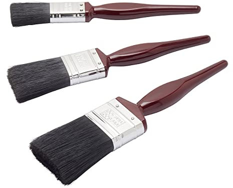 Fit For The Job 3 piece All Purpose Mixed Bristle Paint Brush Set for a Smooth Finish Painting with Emulsion, Gloss, Satin Paints on Walls, Ceilings, Wood, Metal - 1, 1.5, 2 inch Brushes