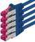 10m - azul - 5 piezas - CAT6a CAT 6a Ethernet LAN cable de red - SET 10 GB/s cable patch CAT6 S-FTP Doble blindado PIMF 500MHz libre de halógenos compatible con CAT5 CAT6a CAT7 CAT8