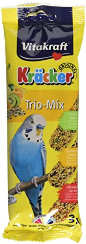 Vitakraft Budgie Kracker Bird Food Orange-Apricot/Kiwi-Cit/Sesame-Banana, Pack of 7
