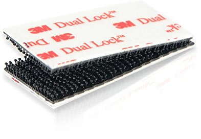 3M SJ3550 Dual Lock Hook Loop Pads, Adhesive Pads, Adhesive, Pads, Velcro, Stickers, Pack of 8, Black, RACEFOXX