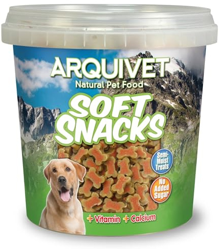 Arquivet, Soft Snacks für Hunde, Duo-Knochen aus Lachs und Reis, 800 g