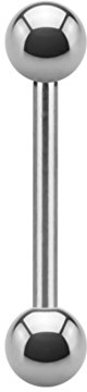 eeddoo Piercing Stab Barbell Silber Titan Gewinde: 1,2 mm Länge: 10 mm 3 mm