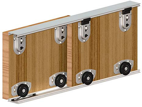 Ares 2 2000mm Internal Wardrobe Track Sliding Roller Door Gear - 3 Panel Kit