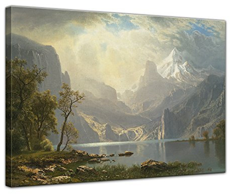 Bilderdepot24 Bild auf Leinwand | Albert Bierstadt Lake Tahoe in 40x30 cm als Wandbild | Wand-deko Dekoration Wohnung alte Meister | 180768-40x30