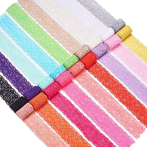 BENECREAT 18 Rotoli Nastro in Pizzo Cucito Nastro Colorato per Decorazione Festa di Nozze 18 Colori 0.9m / Rotolo