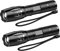 Ultra Bright Flashlights, LED Tactical Flashlight, Zoomable Adjustable Focus, IP65 Water-Resistant, Portable, 5 Light Modes for Indoor and Outdoor,Camping,Emergency,Hiking (2 Pack)