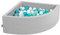 KiddyMoon Piscine À Balles pour Bébé Quart Angulaire 90X30cm/200 Balles 7Cm Fosses À Boules Jouet Enfant, Gris Clair:Turquoise CLR/Blanc/Transparent/Turq