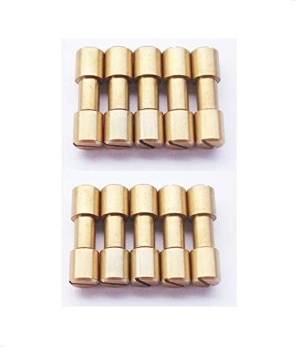 Brass Corby Bolts Fasteners, EDC Knives Maker Pivot Pin Rivets,DIY Knife Handle Studs Screws,Pack of 10 (6.8mm)