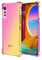 DEDUX Hülle für LG Velvet 5G Handyhülle, Verstärkung mit Vier Ecken, Transparent Farbverlauf TPU Schutzhülle Case (Rosa/Gold)
