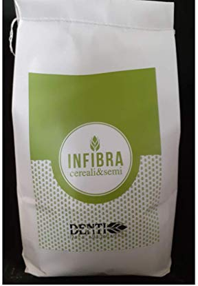 INFIBRA - Farina Naturale Nerissima 2,5Kg Nera - Per Preparati, Pizza, Focaccia, Pane, Torte... di colorazione Scura - Superfood ai Cereali, Semi di Girasole, Sesamo e Lino