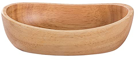 Holzschale, Servierschale, Obstschale, Salatschüssel, Brotaufbewahrungsschale, Ovaler antiker Obstteller Obsthalter Dessertplatte Tablett Geschirrteller (20.0 * 4.5 * 12 0.2 cm)