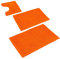 PANA 'Paris' Badeteppich-Set • Flauschige Vorleger für Badezimmer und WC • Chenille Badematte • Set: 45 x 45 cm mit WC Ausschnitt + 50 x 80 cm + 70 x 120 cm • Farbe: Orange