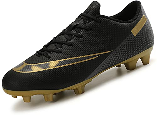 VTASQ Fußballschuhe Herren Stollen Spikes Cleats Jugendliche Erwachsene Trainingsschuhe Professionelle Outdoor Sport Football Schuhe Nero 36 EU