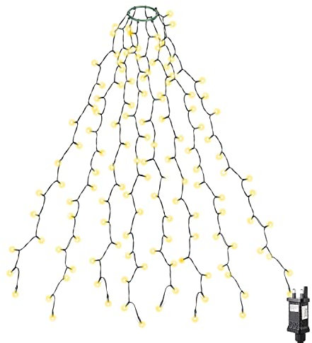 SALCAR Christmas Tree Lights, 2m x 8 Strands 280 LEDs Fairy Lights for 6-8ft Christmas Tree, Easy to Install Tree Decoration Light String for Indoor and Outdoor, 8 Modes - Warm White