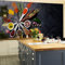 Wallepic Papier Peint Mural Autocollant Panneau Mural Papiers Peints pour Cuisine et Salle à Manger - Motif Feuilles Orientales - 90 x 60 cm