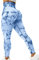 ZAAYO Sport Leggings für Damen Tie Dye Scrunch Butt Booty Slim Fit Seamless Yoga Pants Gym Workout Hellblau M