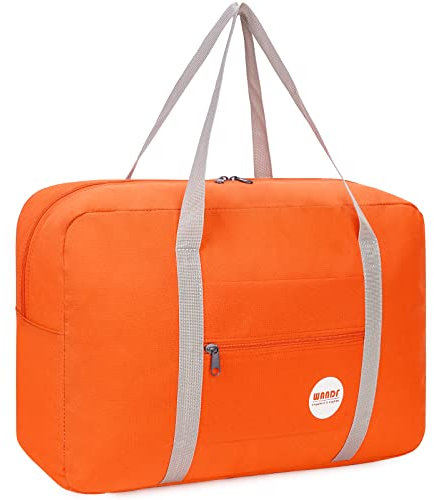 Handgepäck Tasche für Flugzeug Reisetasche Klein Faltbare Handgepäck Koffer 55x40x20cm / 45x36x20cm Sporttasche Krankenhaustasche Weekendertasche von WANDF (A - Orange)