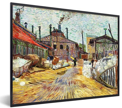 MuchoWow Poster Bilder Wanddeko Deko Wohnzimmer 80x60 cm Die Fabrik in Asnieres - Vincent van Gogh