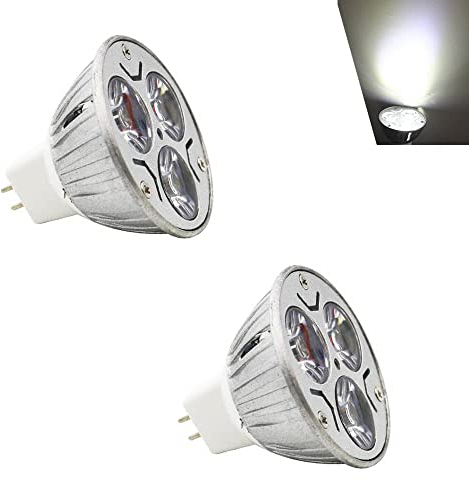 Chao Zan MR16 GU5.3 LED Lampe, 3W AC12V DC 12V, Nicht-dimmbar Kühles Weiß 6000-6500K Reflektor LED-Glühbirne, für Einbaubeleuchtung Bad Schlafzimmer Wohnzimmer Halogenstrahler 120°Abstrahlungswinkel