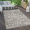 Paco Home Outdoor Teppich Wetterfest Wohnzimmer Balkon Küchenteppich Modernes Muster Mit Schriftzug, Grösse:240x340 cm, Farbe:Grau 2