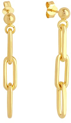 Zeeme Silber Damen Ohrringe 925/- Sterling Silber 3,5cm Glänzend gelb 296220033V