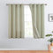 TOPICK Leinen Vorhänge Gestreifte Gardinen mit Ösen Modern Beige Leinenoptik Vorhang Wohnzimmer Privarsphäre Gardine Lichtfilterung Ösenschal mit Streifen Muster 2er Set H175xB130cm Grün auf Beige