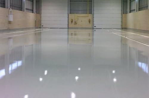 Vernice per pavimenti grigia da 20 l, resistente, di grado industriale, per showroom, officine, garage, in poliuretano, facile da pulire, primer resistente a olio e grasso, grigio medio, copertura