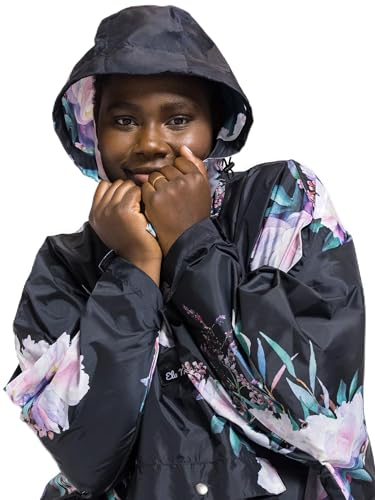 Ela Mo Regenponcho Damen - Stilvoller Fahrrad Regenschutz - wasserdicht - Super leicht - Poncho Regencape für Festival, Outdoor (Beauty in Darkness)