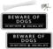 2 Pack Beware of Dogs Sign, 9.8'' x 3.5'' Beware Of The Dog Aluminum Signs with Zip Ties & Screws, Do Not Enter Warning Sign Dog Will Bite Safety Sign for Outdoor Gate Wall Fence
