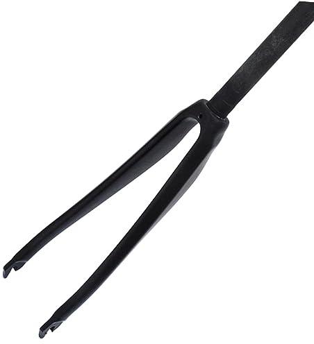 LHHL Road Bike Rigid Forks 700C Carbon Fiber Front Fork C Brake QR 9x100mm Ultralight 1-1/8'' Straight Tube Threadless Bicycle Forks 370g (Color : Black-Matte, Size : 700C)