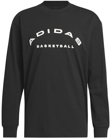 adidas Men's Select Long Sleeve Basketball T-Shirt Tops, Black/Cloud White, XL